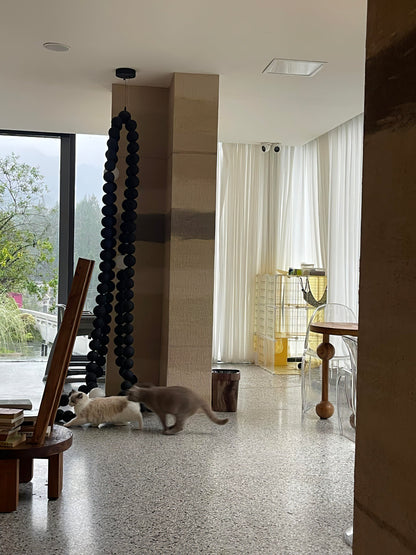 Cosmic Beads Chandelier - Elegant Design with Adjustable Height & LED
