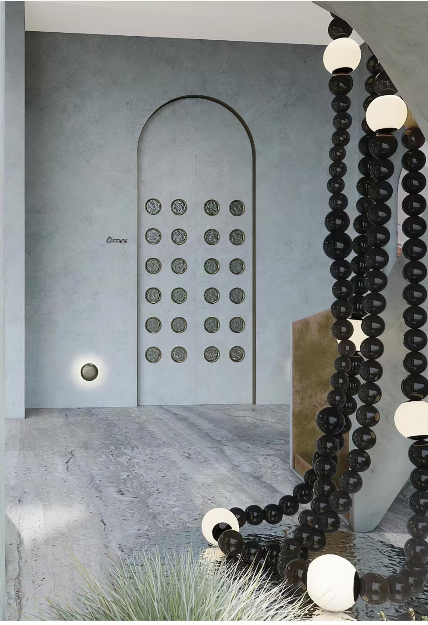 Cosmic Beads Chandelier - Elegant Design with Adjustable Height & LED