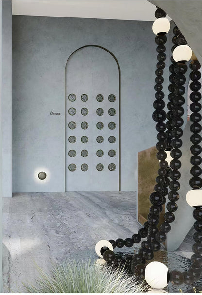 Cosmic Beads Chandelier - Elegant Design with Adjustable Height & LED