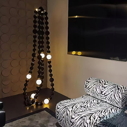 Cosmic Beads Chandelier - Elegant Design with Adjustable Height & LED