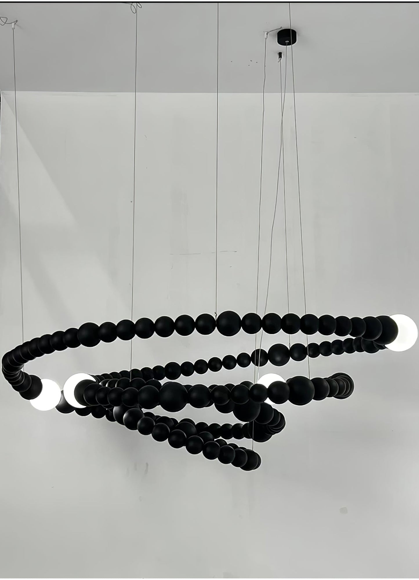 Cosmic Beads Chandelier - Elegant Design with Adjustable Height & LED