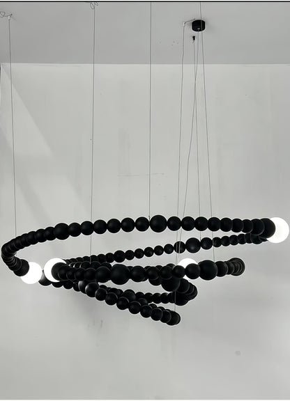 Cosmic Beads Chandelier - Elegant Design with Adjustable Height & LED