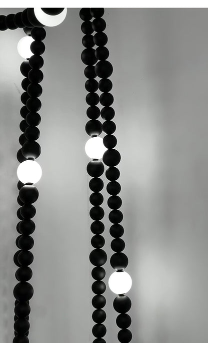 Cosmic Beads Chandelier - Elegant Design with Adjustable Height & LED