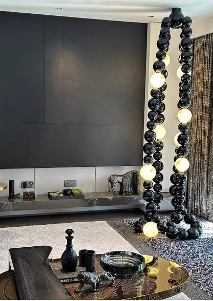 Cosmic Beads Chandelier - Elegant Design with Adjustable Height & LED