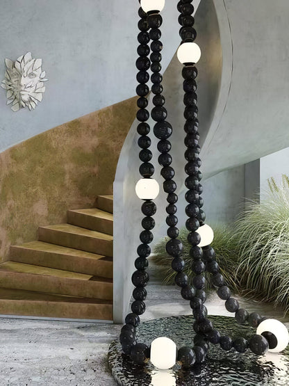 Cosmic Beads Chandelier - Elegant Design with Adjustable Height & LED