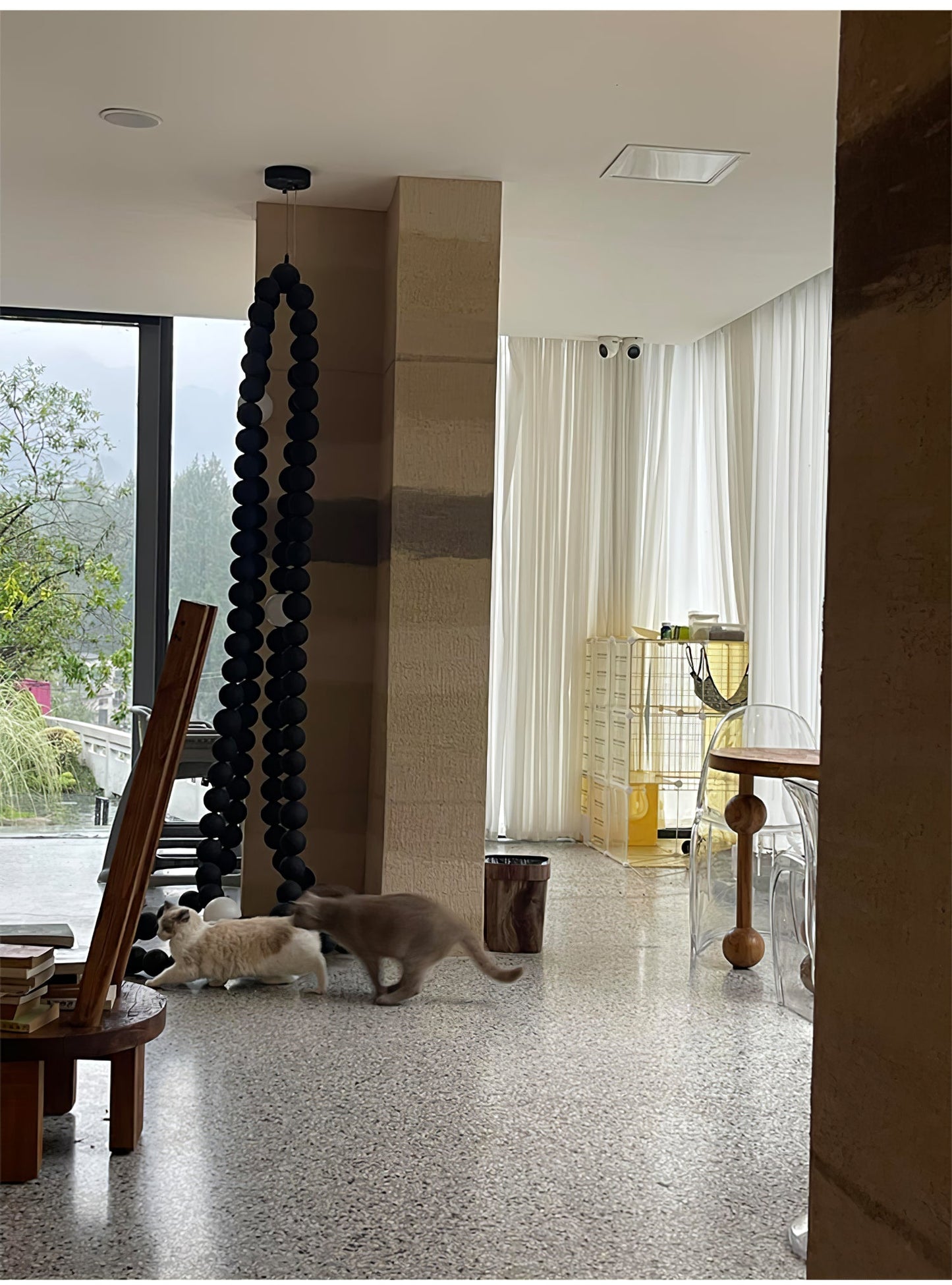 Cosmic Beads Chandelier - Elegant Design with Adjustable Height & LED