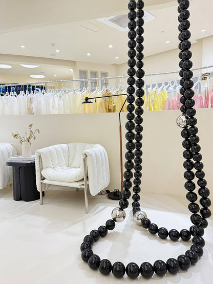 Cosmic Beads Chandelier - Elegant Design with Adjustable Height & LED