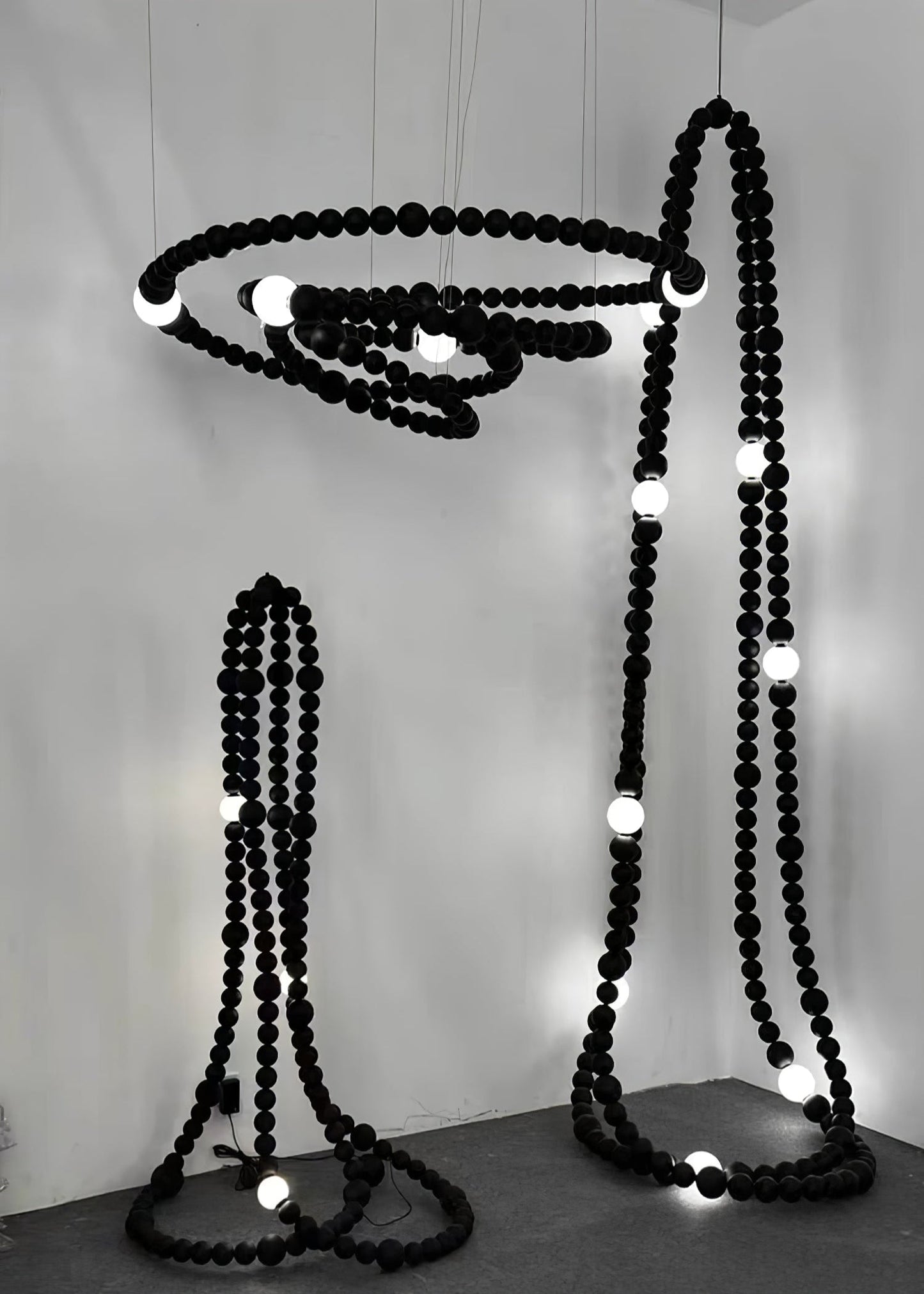 Cosmic Beads Chandelier - Elegant Design with Adjustable Height & LED