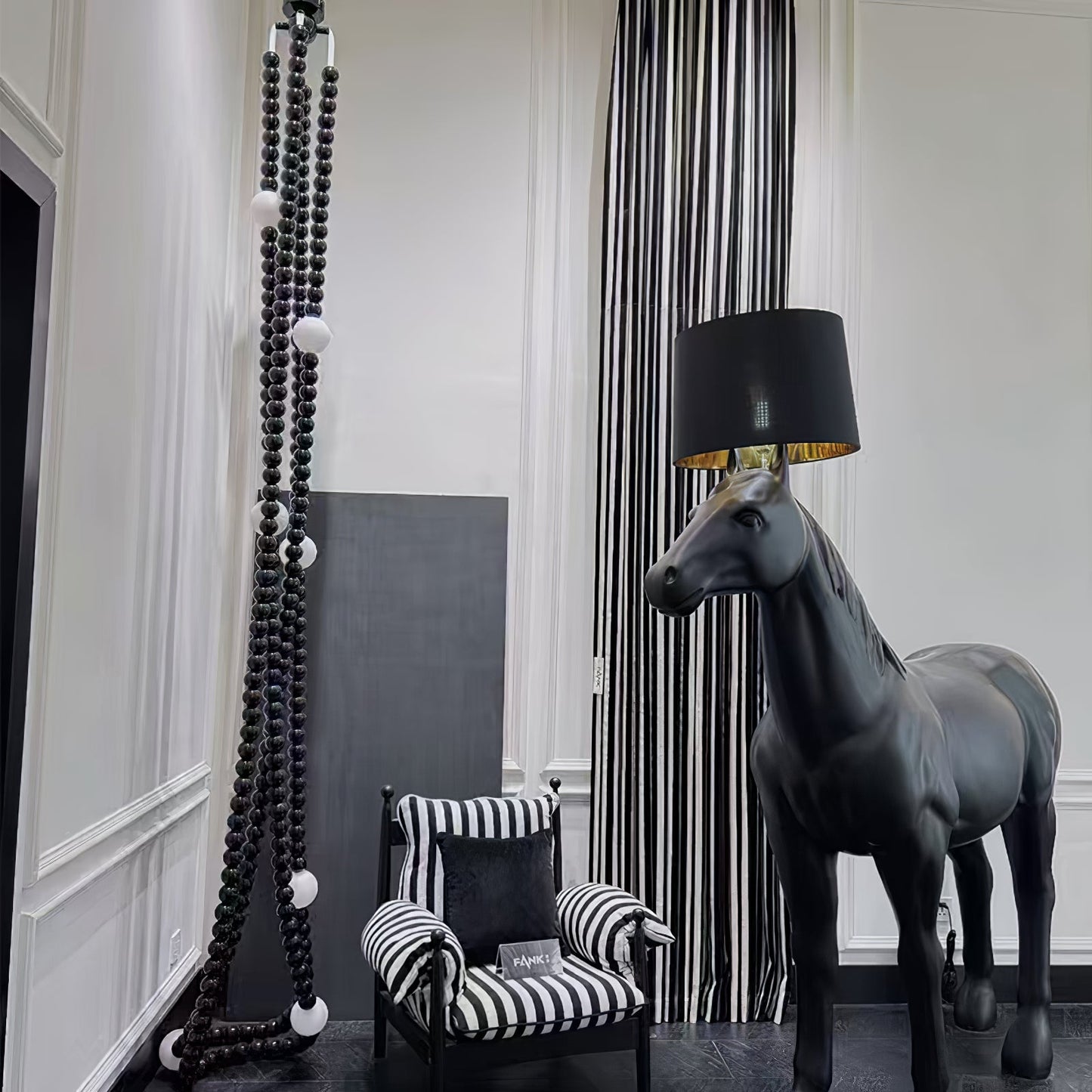 Cosmic Beads Chandelier - Elegant Design with Adjustable Height & LED