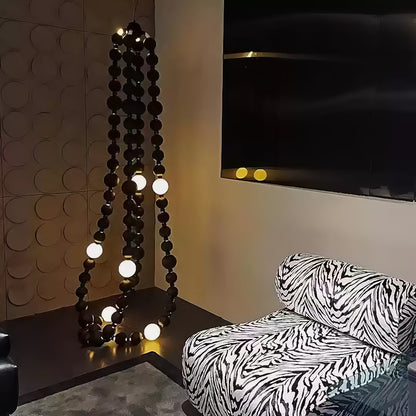 Cosmic Beads Chandelier - Elegant Design with Adjustable Height & LED