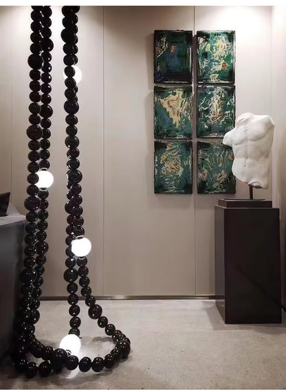 Cosmic Beads Chandelier - Elegant Design with Adjustable Height & LED