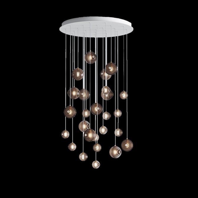 Cosmic Sphere Cascade Chandelier - Modern Design, Adjustable Height