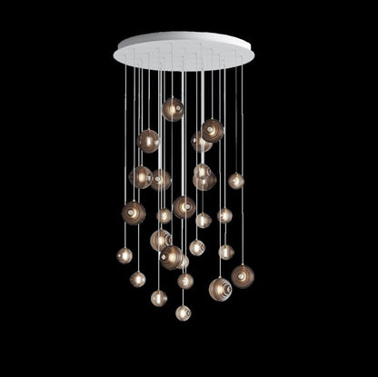 Cosmic Sphere Cascade Chandelier - Modern Design, Adjustable Height