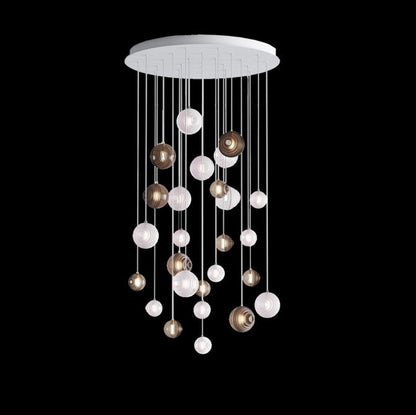 Cosmic Sphere Cascade Chandelier - Modern Design, Adjustable Height