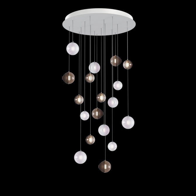 Cosmic Sphere Cascade Chandelier - Modern Design, Adjustable Height