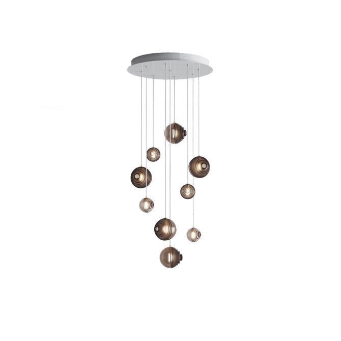 Cosmic Sphere Cascade Chandelier - Modern Design, Adjustable Height