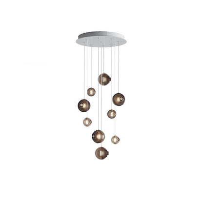 Cosmic Sphere Cascade Chandelier - Modern Design, Adjustable Height