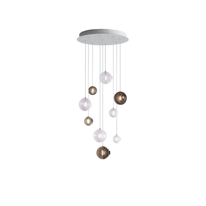 Cosmic Sphere Cascade Chandelier - Modern Design, Adjustable Height