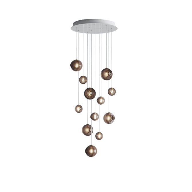 Cosmic Sphere Cascade Chandelier - Modern Design, Adjustable Height