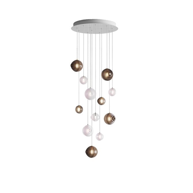 Cosmic Sphere Cascade Chandelier - Modern Design, Adjustable Height