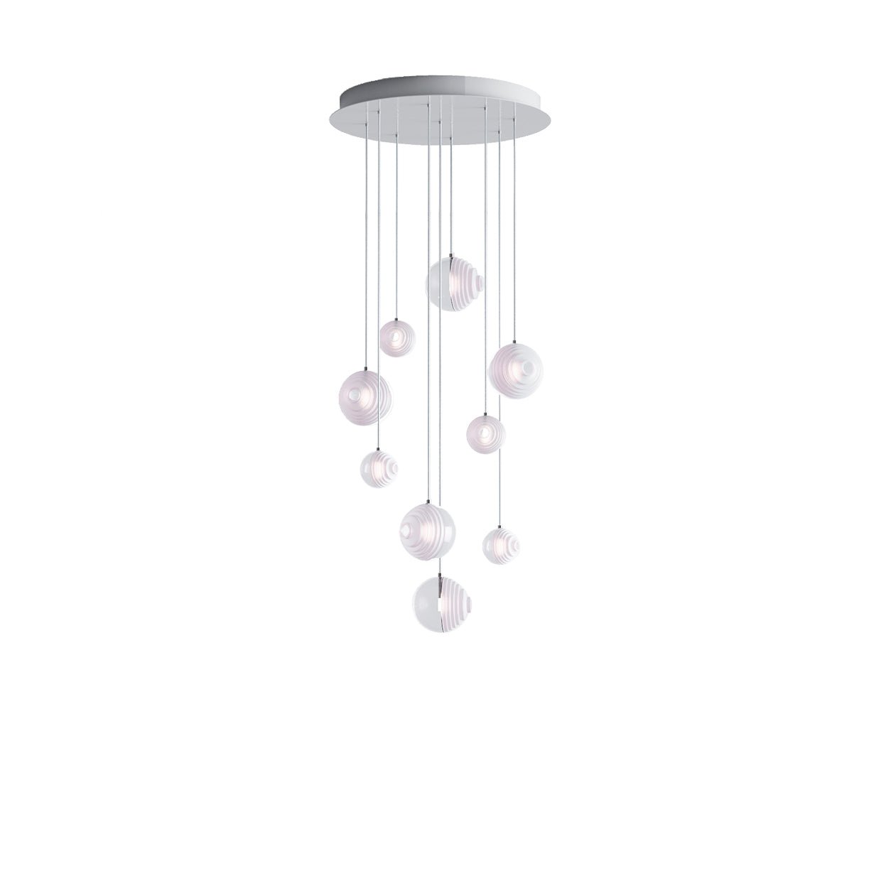 Cosmic Sphere Cascade Chandelier - Modern Design, Adjustable Height