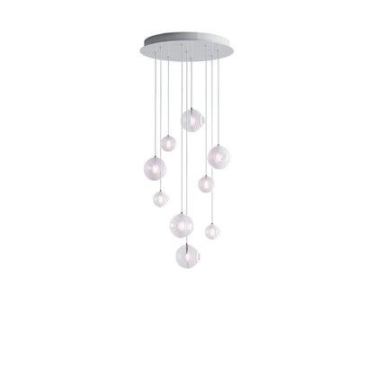 Cosmic Sphere Cascade Chandelier - Modern Design, Adjustable Height