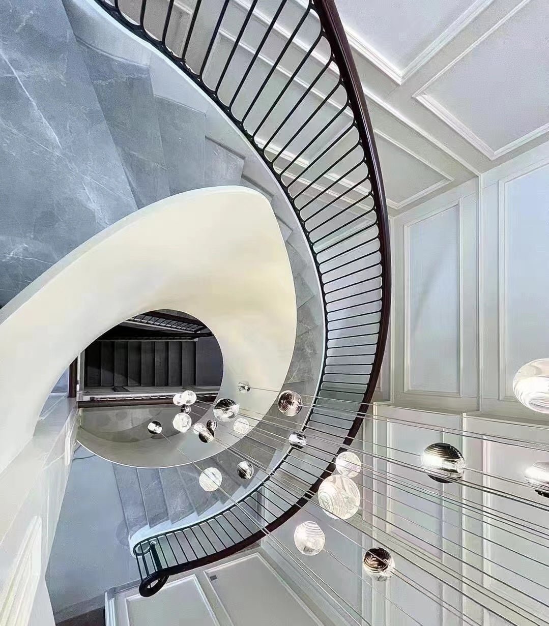Cosmic Sphere Cascade Chandelier - Modern Design, Adjustable Height