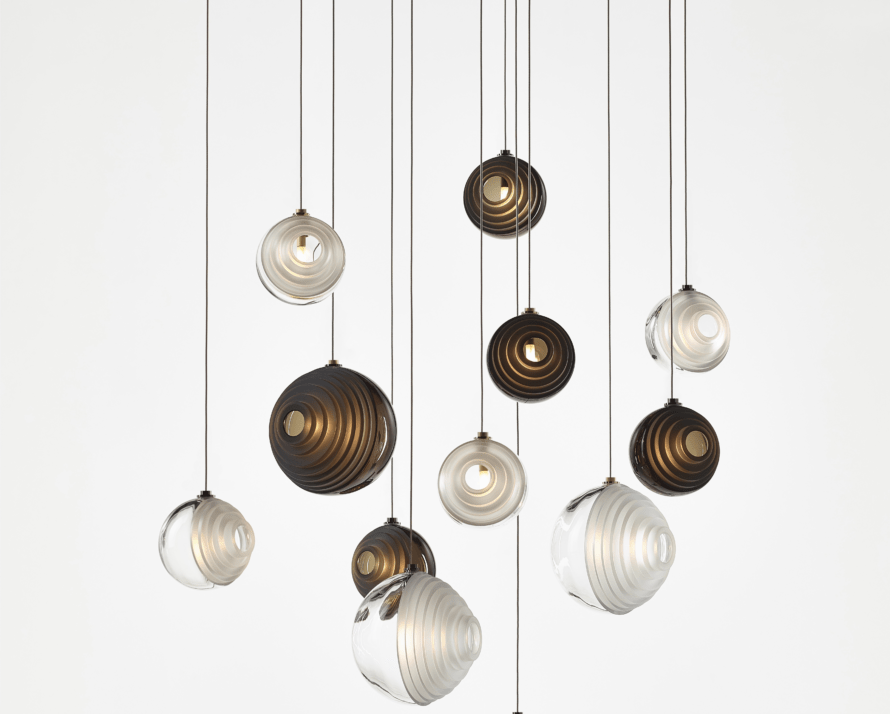Cosmic Sphere Cascade Chandelier - Modern Design, Adjustable Height