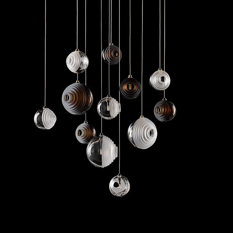 Cosmic Sphere Cascade Chandelier - Modern Design, Adjustable Height