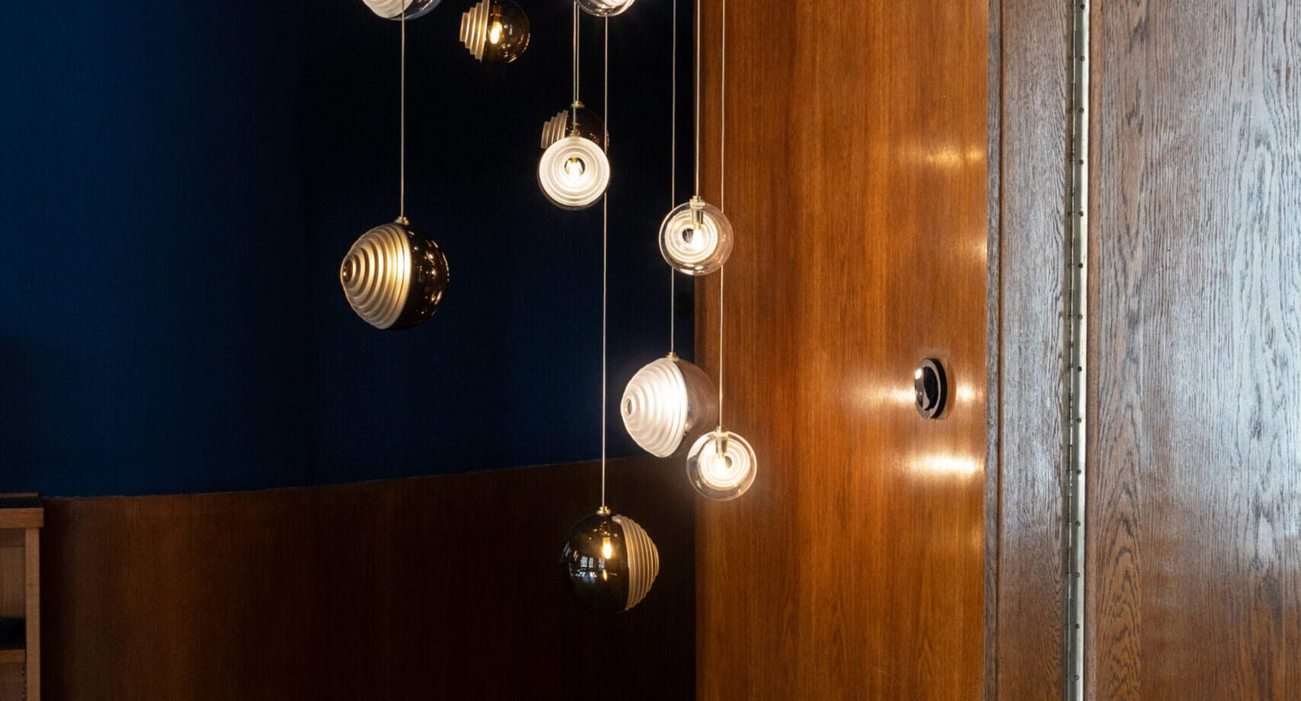 Cosmic Sphere Cascade Chandelier - Modern Design, Adjustable Height