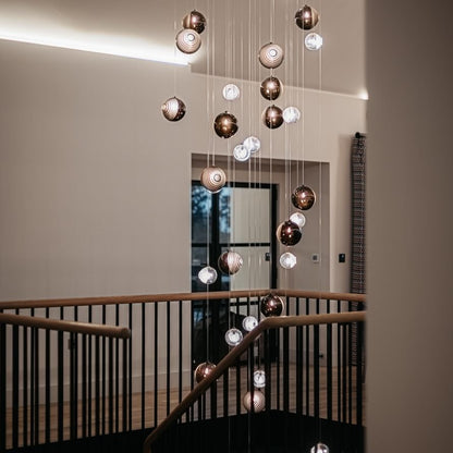 Cosmic Sphere Cascade Chandelier - Modern Design, Adjustable Height