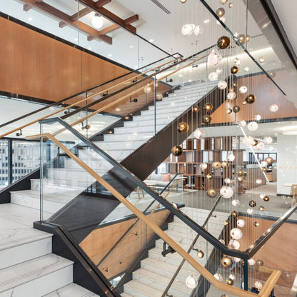 Cosmic Sphere Cascade Chandelier - Modern Design, Adjustable Height