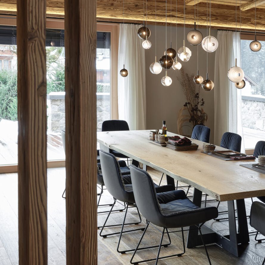 Cosmic Sphere Cascade Chandelier - Modern Design, Adjustable Height