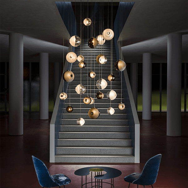 Cosmic Sphere Cascade Chandelier - Modern Design, Adjustable Height