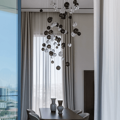 Cosmic Sphere Cascade Chandelier - Modern Design, Adjustable Height