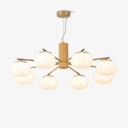 Elegant Cotton Balls Chandelier - Soft Glow & Adjustable Height