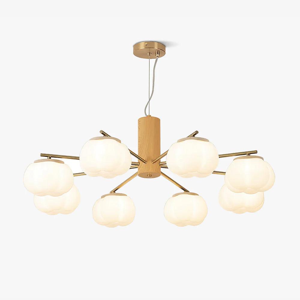 Elegant Cotton Balls Chandelier - Soft Glow & Adjustable Height