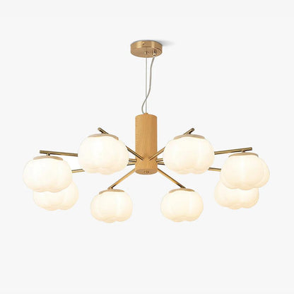 Elegant Cotton Balls Chandelier - Soft Glow & Adjustable Height
