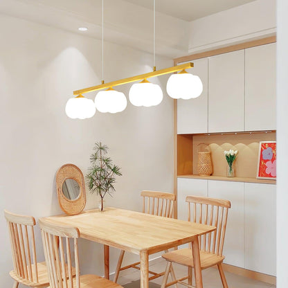 Elegant Cotton Balls Chandelier - Soft Glow & Adjustable Height