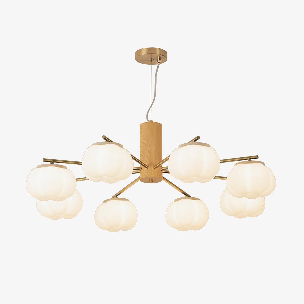 Elegant Cotton Balls Chandelier - Soft Glow & Adjustable Height