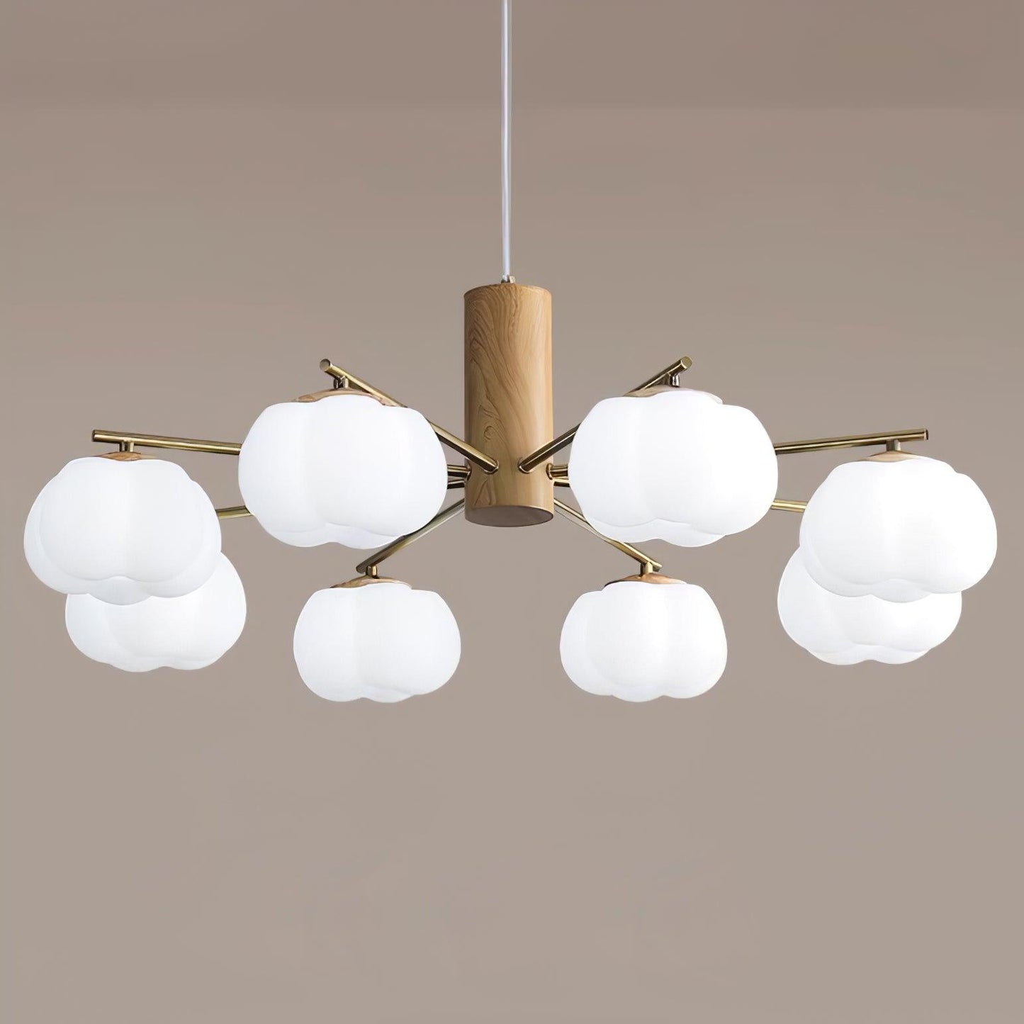 Elegant Cotton Balls Chandelier - Soft Glow & Adjustable Height