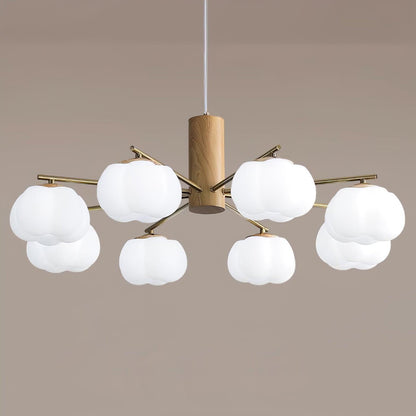 Elegant Cotton Balls Chandelier - Soft Glow & Adjustable Height