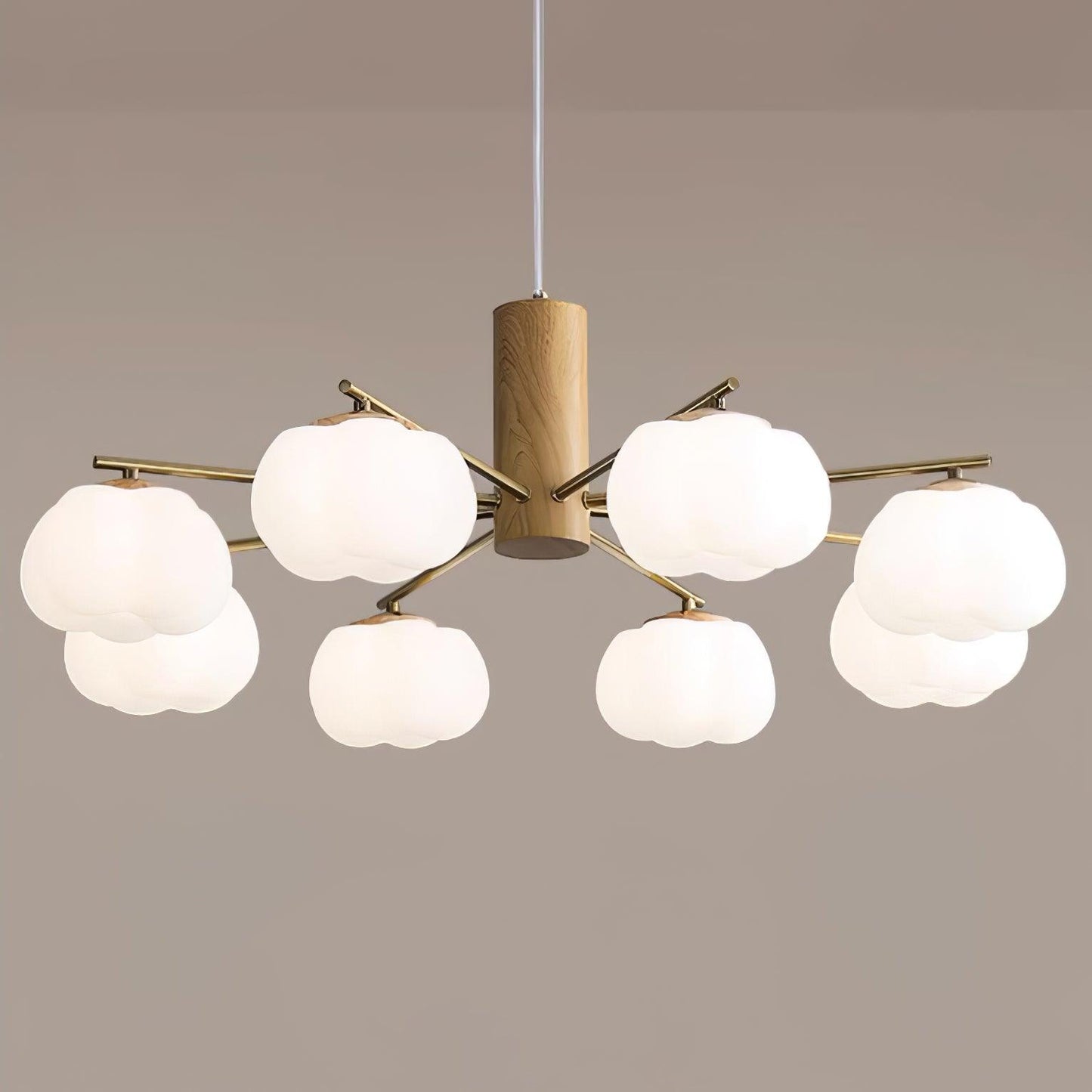 Elegant Cotton Balls Chandelier - Soft Glow & Adjustable Height