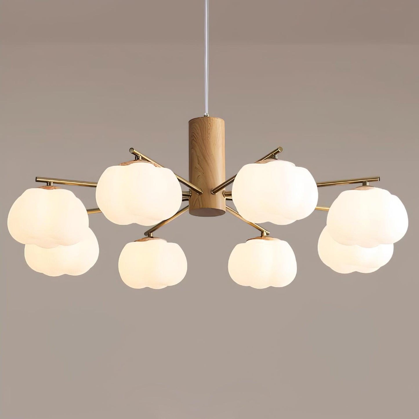 Elegant Cotton Balls Chandelier - Soft Glow & Adjustable Height