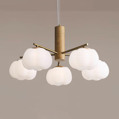 Elegant Cotton Balls Chandelier - Soft Glow & Adjustable Height