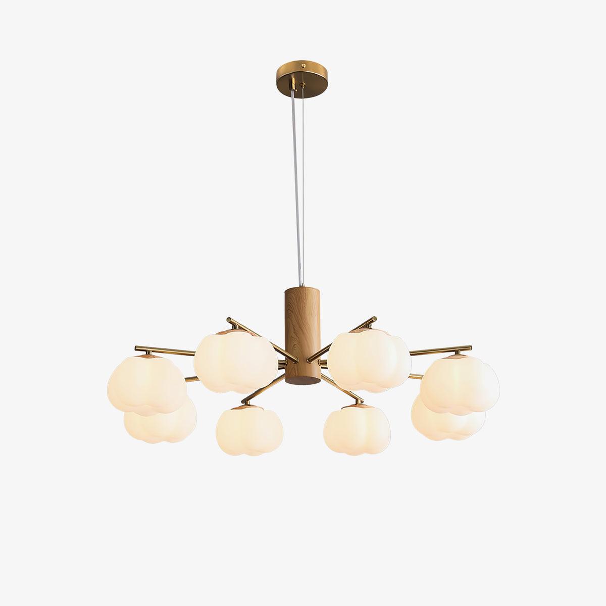 Elegant Cotton Balls Chandelier - Soft Glow & Adjustable Height