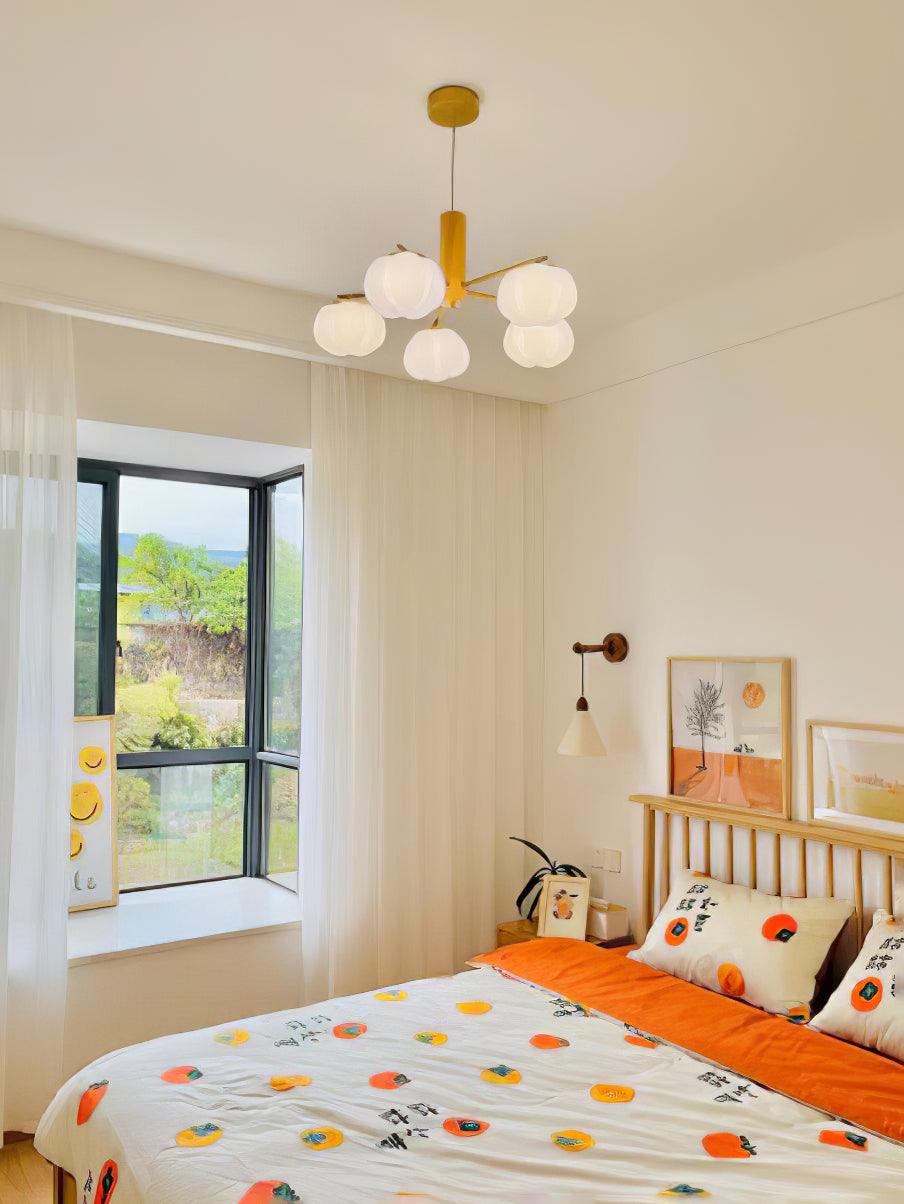 Elegant Cotton Balls Chandelier - Soft Glow & Adjustable Height