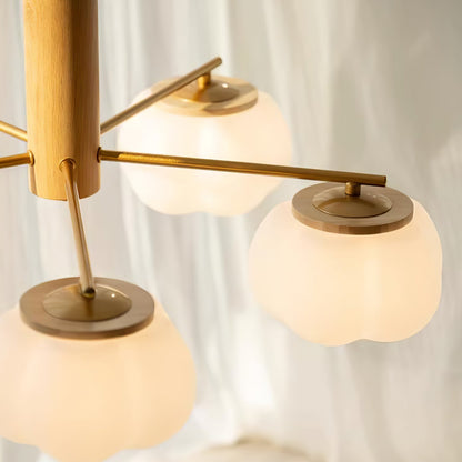 Elegant Cotton Balls Chandelier - Soft Glow & Adjustable Height