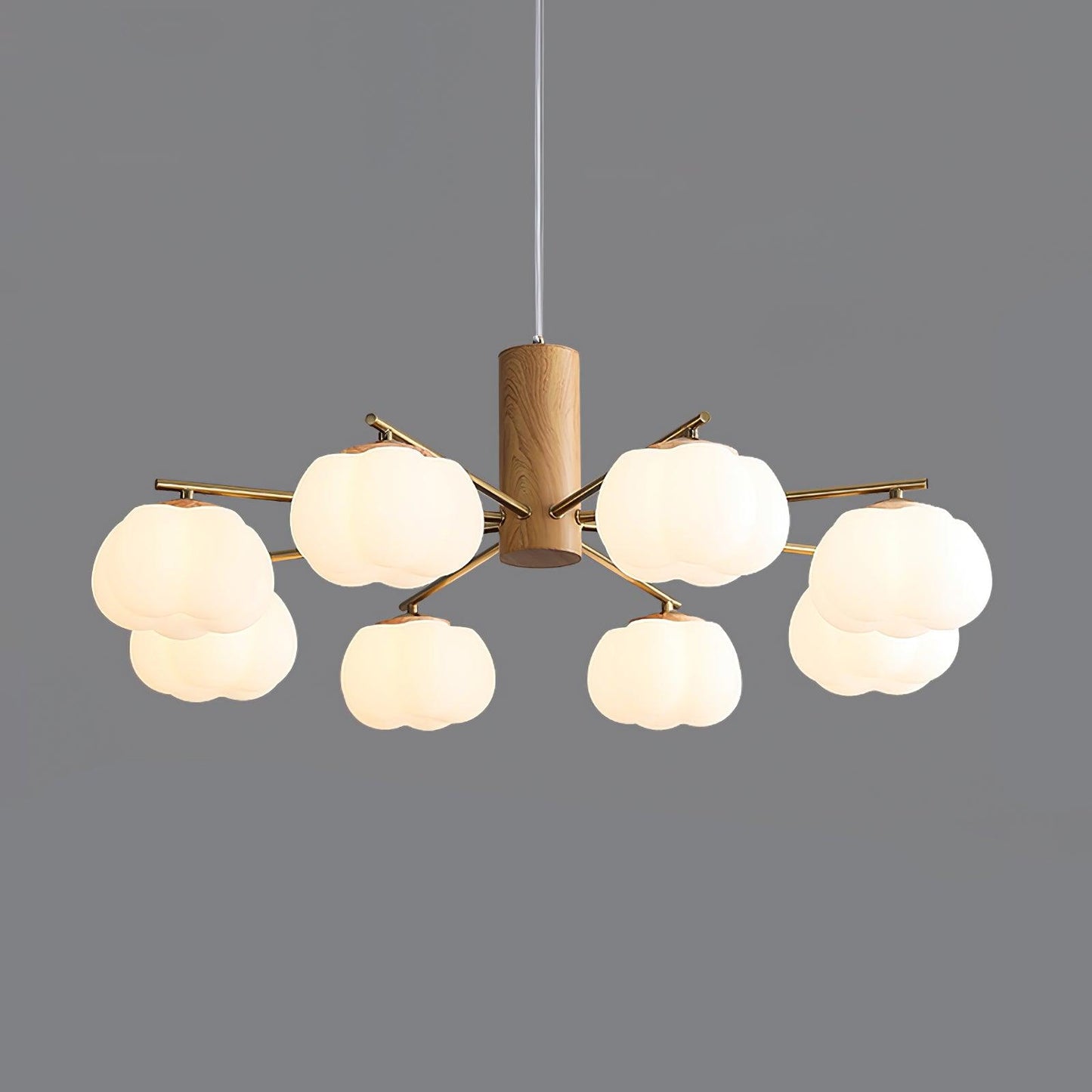 Elegant Cotton Balls Chandelier - Soft Glow & Adjustable Height