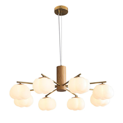 Elegant Cotton Balls Chandelier - Soft Glow & Adjustable Height